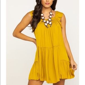 Free People Want Your Love mini dress tunic large gold